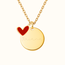 Coin ketting met bedel rood hartje