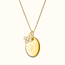 Ovale ketting met initiaal en klein bedeltje