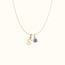 Ketting met initiaal en geboortesteen hangertjes