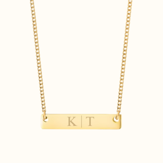 Bar ketting met initialen