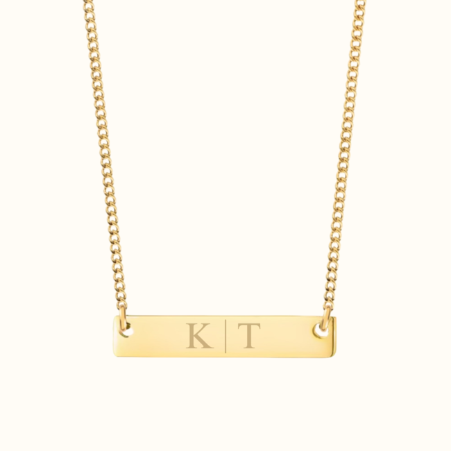 Bar ketting met initialen