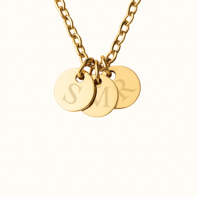Mini coin ketting met initialen