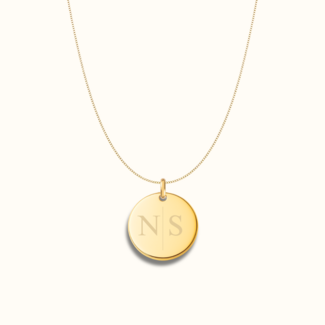 Coin ketting met 2 initialen