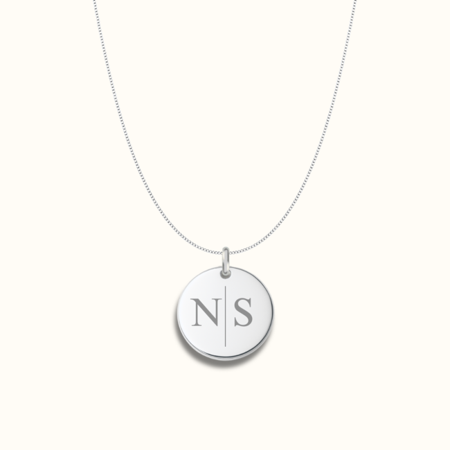 Coin ketting met 2 initialen