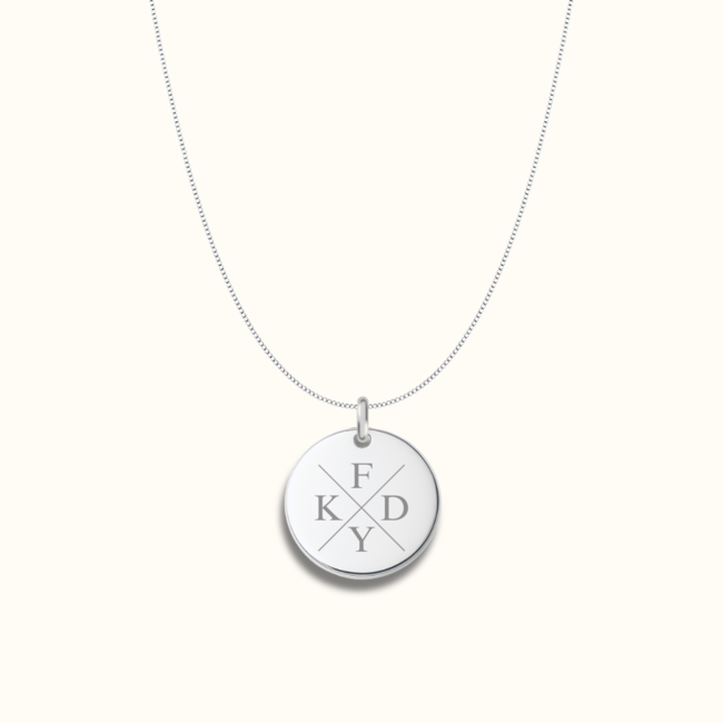 Coin ketting met 4 initialen