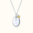 Ovale ketting met geboortesteen en geboortebloem