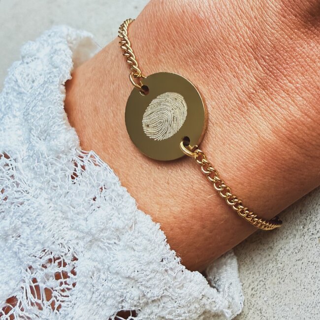 Coin armband met vingerafdruk