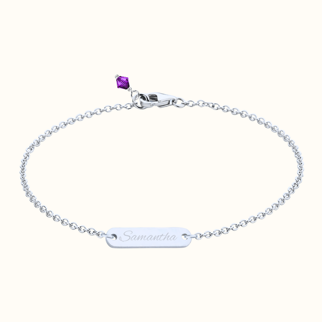 Mini bar armband met geboortesteen