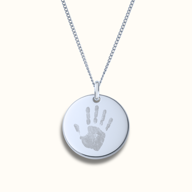 Coin ketting met hand of voetafdruk