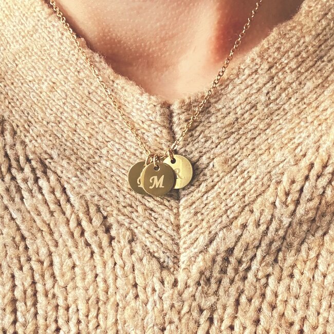 Mini coin ketting met initialen