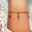 Armband met geboortesteen hangertjes