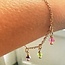 Armband met geboortesteen hangertjes