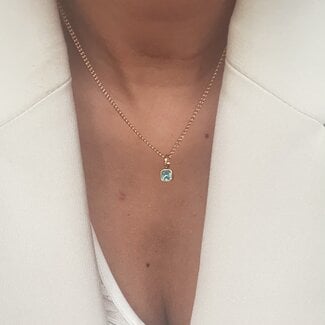 Ketting met vierkante geboortesteen bedel