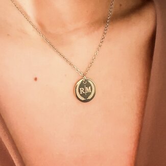 Coin ketting met initialen