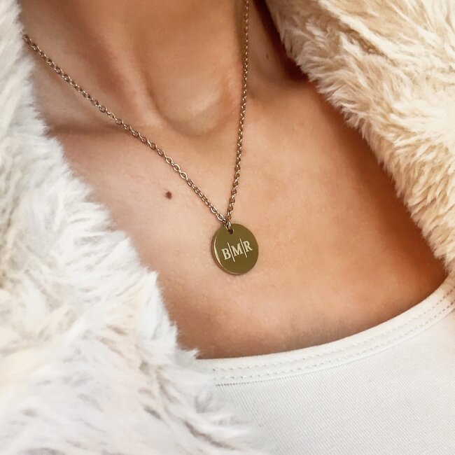 Coin ketting met initialen