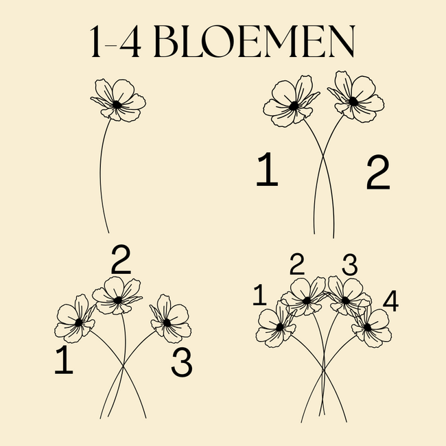 Coin armband met geboortebloemen