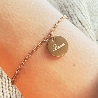 Naam armband met coin hanger