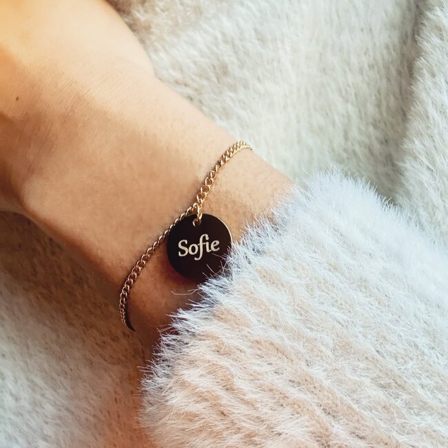 Naam armband met coin hanger
