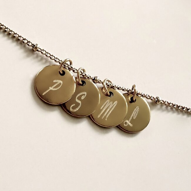 Mini coin ketting met initialen