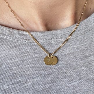 Mini coin ketting met initialen