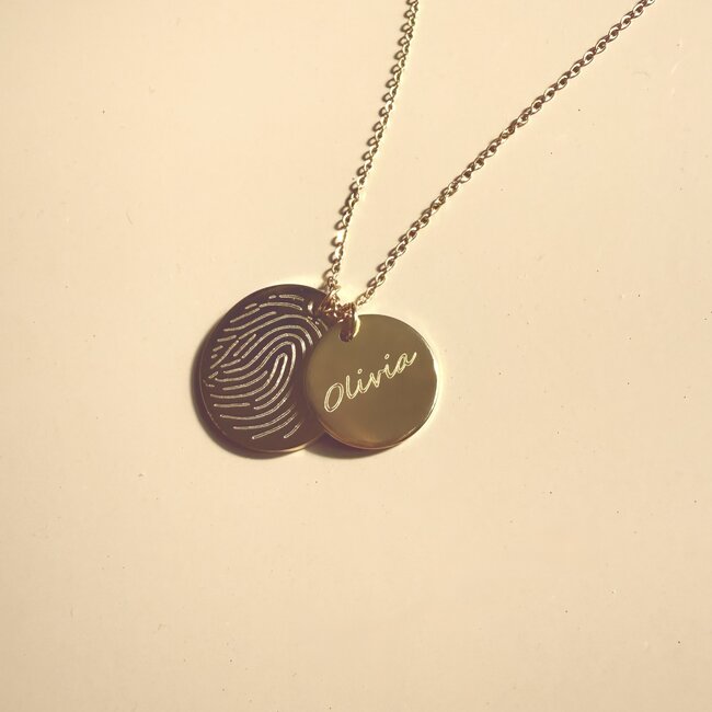 Dubbele coin ketting kleine en grote coin