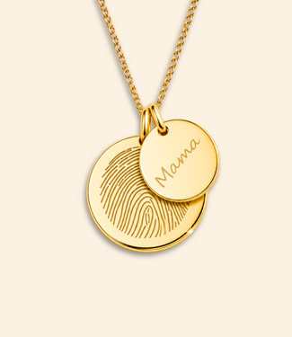 Dubbele coin ketting kleine en grote coin