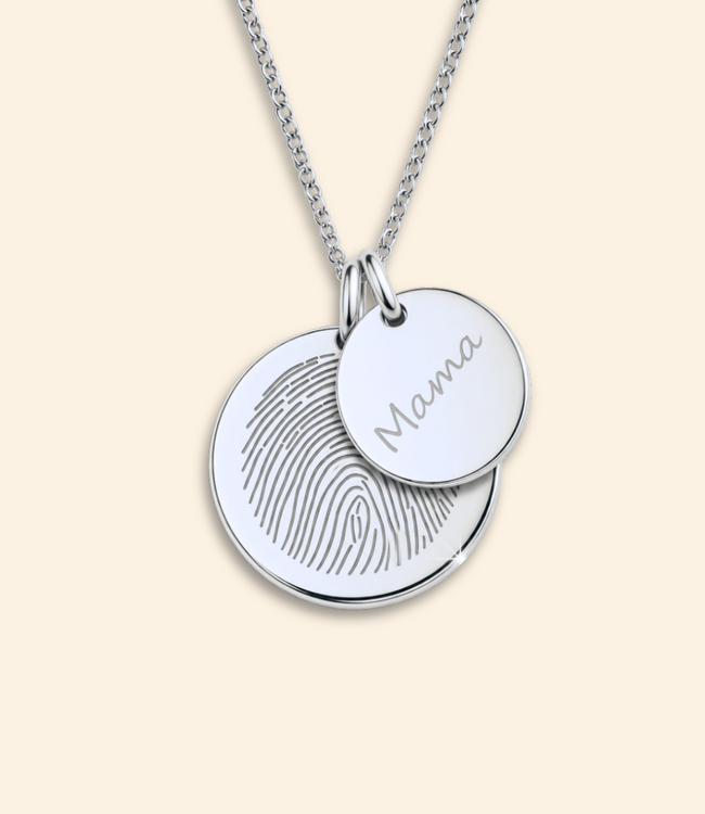 Dubbele coin ketting kleine en grote coin