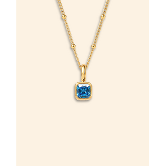 Ketting met vierkante geboortesteen bedel
