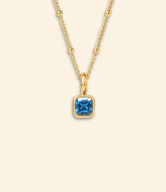 Ketting met vierkante geboortesteen bedel