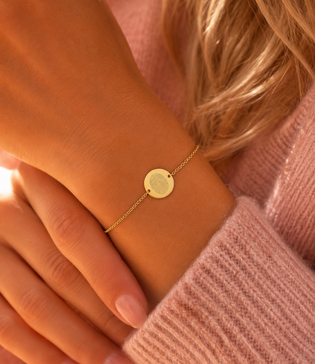 Coin armband met lijntekening