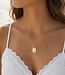 Ovale ketting met geboortebloemen