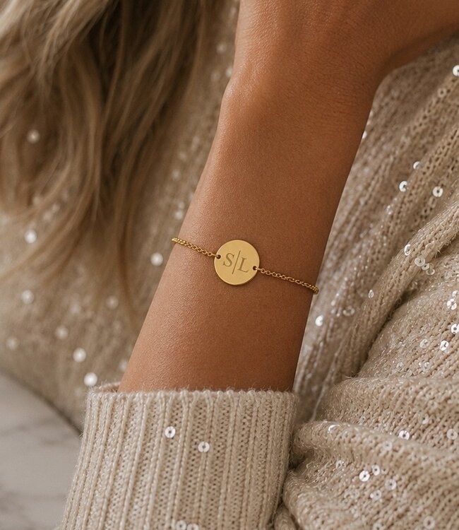 Coin armband met initialen