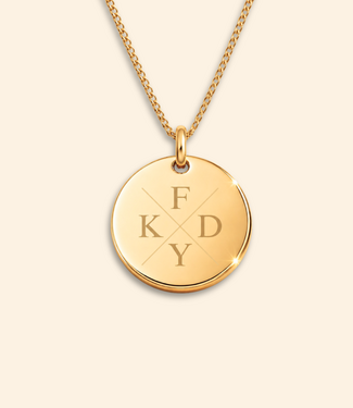Coin ketting met initialen