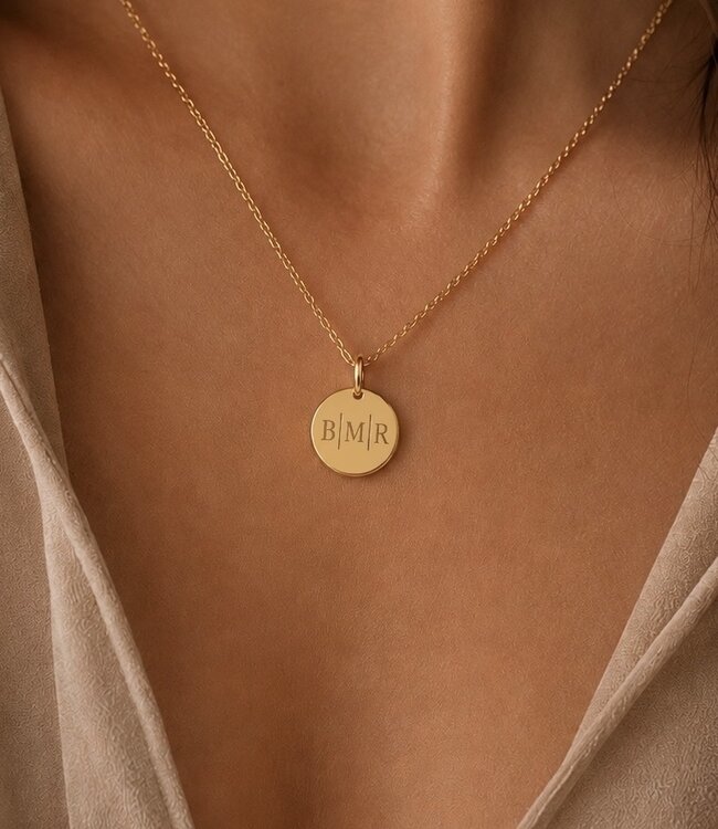 Coin ketting met initialen