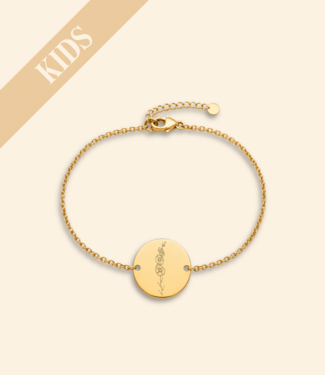 Kids | Coin armband met geboortebloem