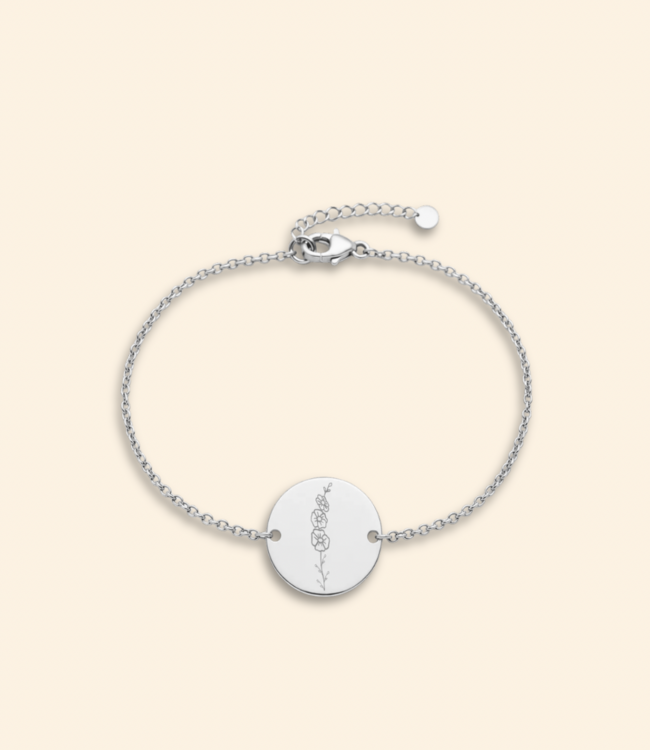 Kids | Coin armband met geboortebloem