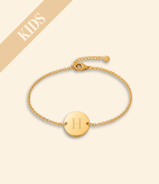 Kids | Mini coin armband met initiaal