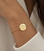 Coin armband met geboortebloemen