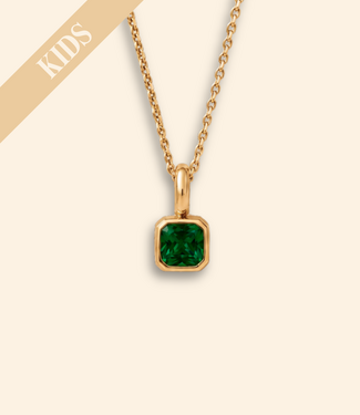 Kids | Ketting met geboortesteen vierkant