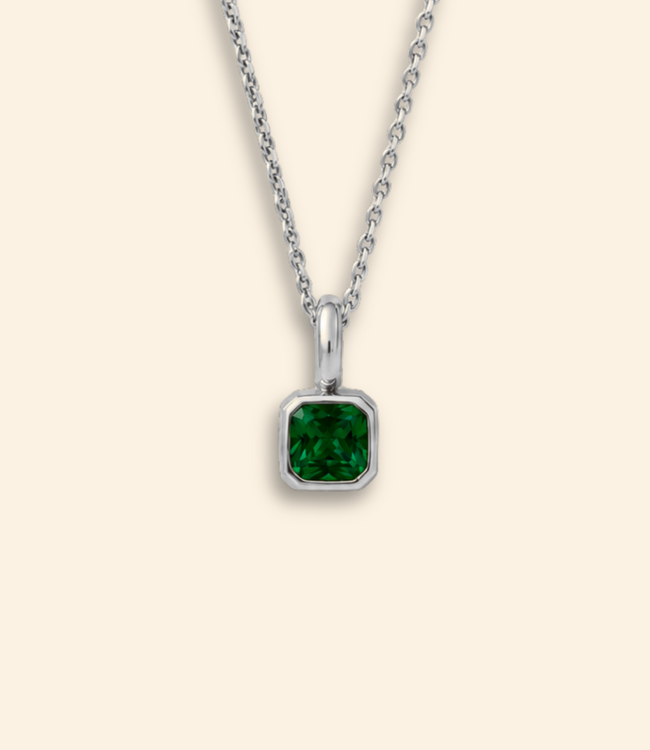 Kids | Ketting met geboortesteen vierkant