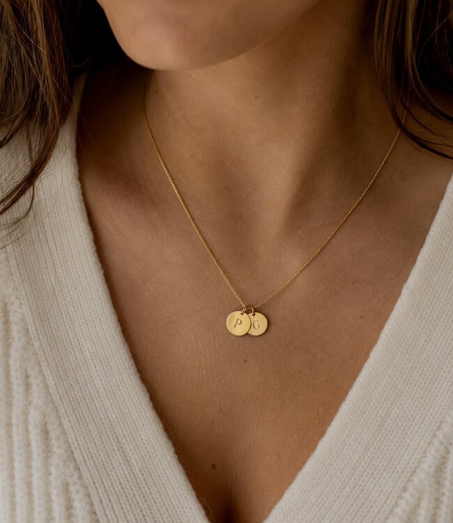 Mini coin ketting met initialen