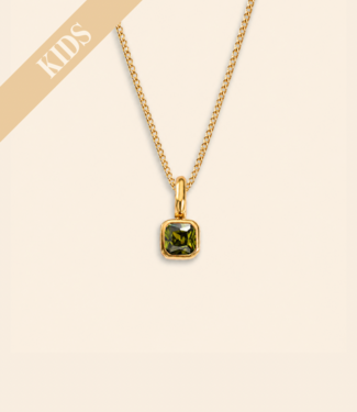 Kids | Ketting met geboortesteen vierkant