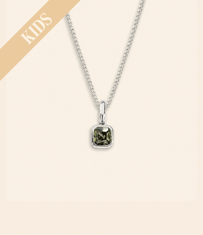 Kids | Ketting met geboortesteen vierkant