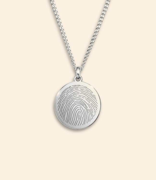 Coin ketting met vingerafdruk
