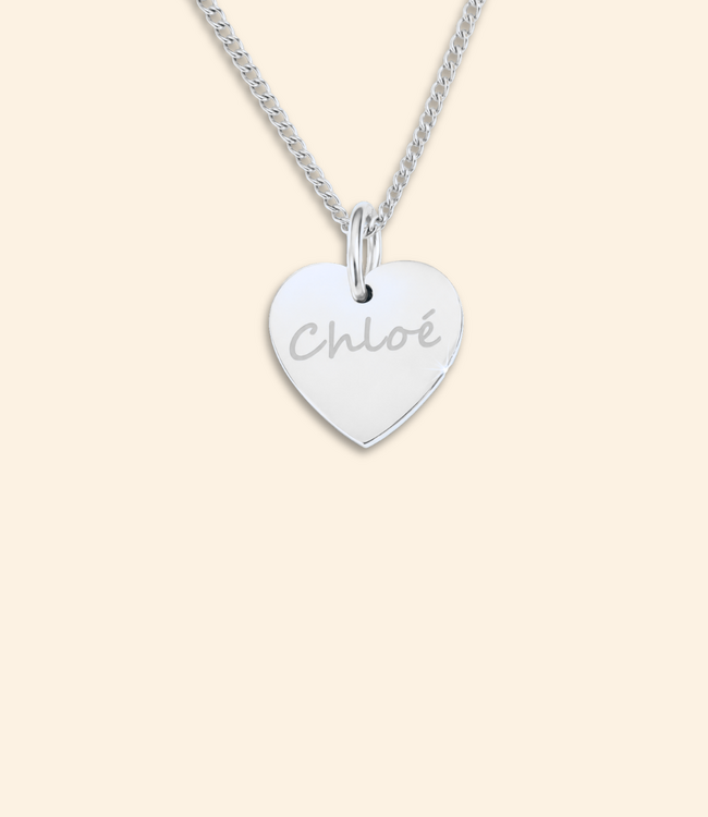 Hartjes ketting met naam