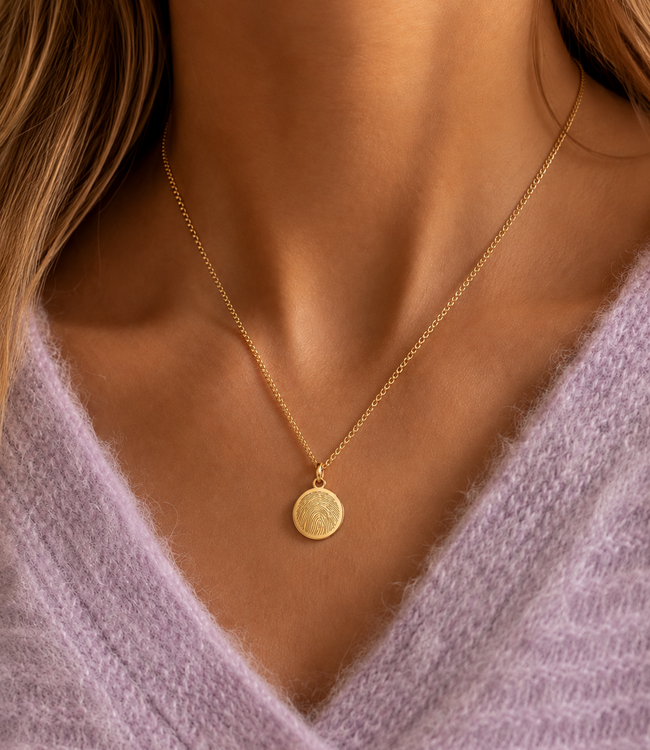Coin ketting met vingerafdruk