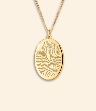 Ovale ketting met vingerafdruk