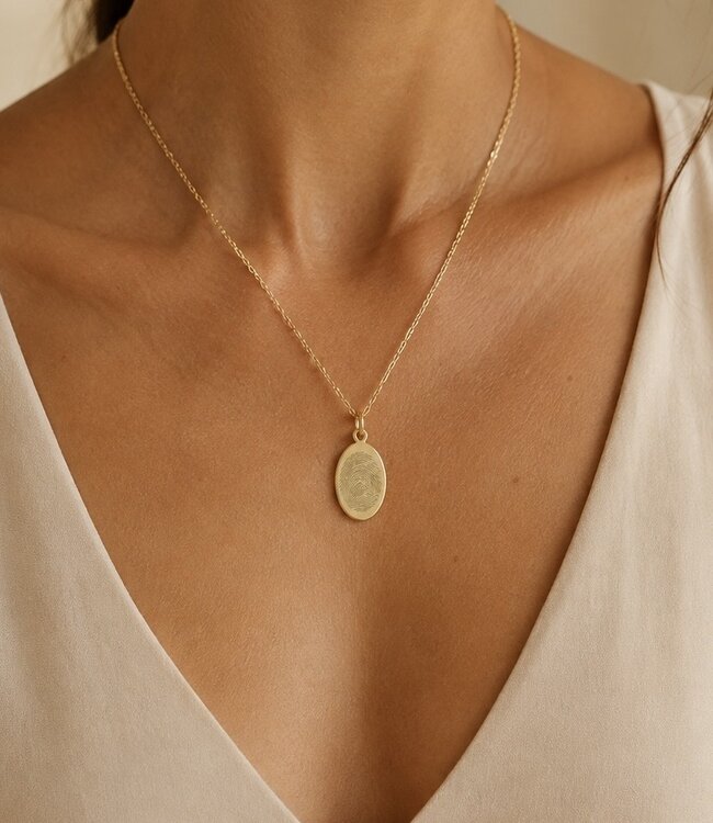 Ovale ketting met vingerafdruk