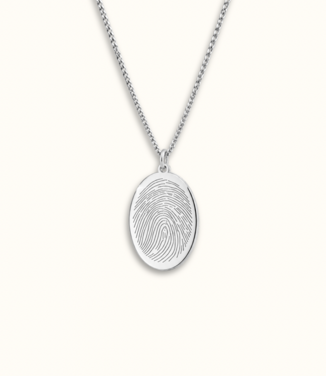 Ovale ketting met vingerafdruk