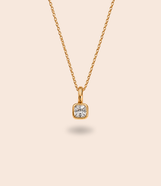 Ketting met vierkante geboortesteen bedel